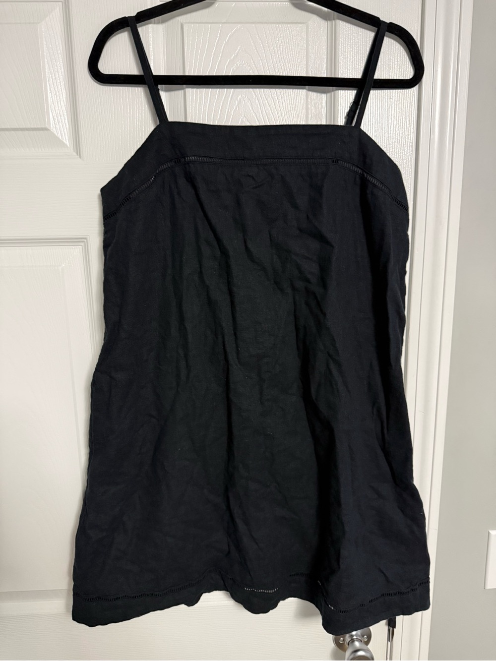 Abercrombie & Fitch Black Linen Spaghetti Strap Skort Dress